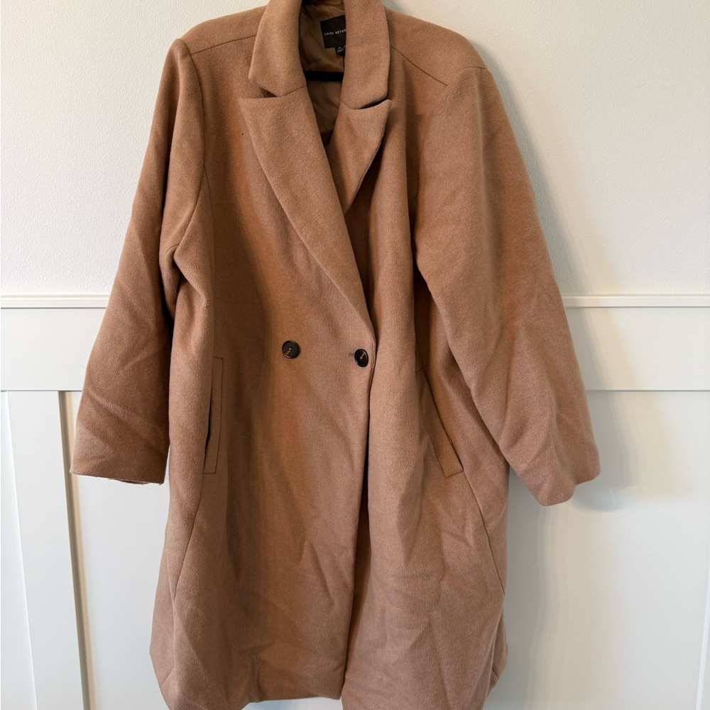 Lane Bryant Tan Trench Coat Classic Double-Breasted